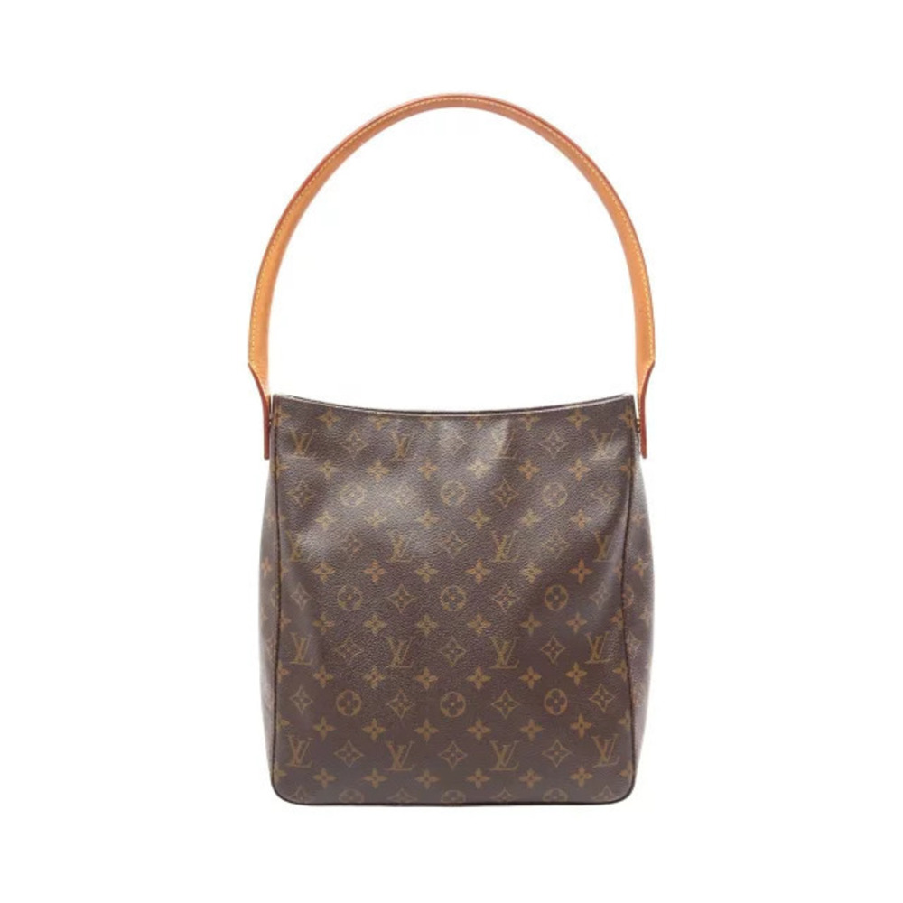 Louis Vuitton Looping Shoulder Bag Canvas Leather Monogram Brown